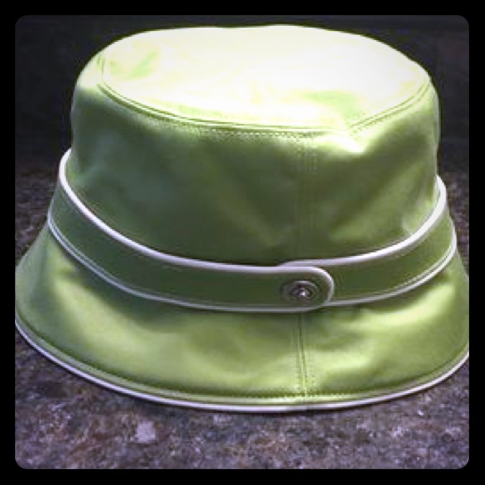 Coach lime green bucket hat